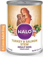 Halo Adult Dog Wet Food Grain-Free 13.2 oz Turkey & Salmon Stew