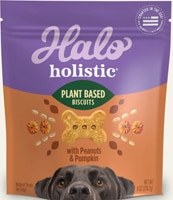 Halo Holistic Dog Treats Plant Based Biscuits Peanuts & Pumpkin