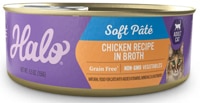 Halo Wet Cat Food Soft Pate Grain Free Chicken Recipe in Broth