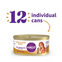 Halo Wet Dog Food Grain-Free Small Breed Turkey & Duck Recipe