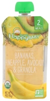 Happy Baby Organic Baby Food & Granola 6+ Months Bananas Pineapple Avocado