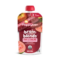 Happy Baby Organic Baby Food Brain Support 6+ Months Apples Purple Carrots & Guava