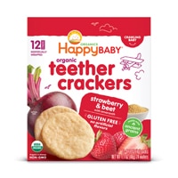 Happy Baby Organic Teethers Crackers Crawling Baby Strawberry & Beet