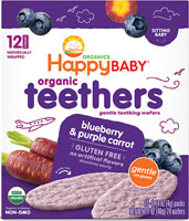 Happy Baby Organic Teethers Wafers Sitting Baby Blueberry & Purple Carrot