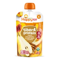 Happy Tot Organic Fiber & Protein Puree 2+ Years Pear Peach Pumpkin Apple