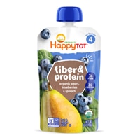 Happy Tot Organic Fiber & Protein Puree 2+ Years Pears Blueberries & Spinach