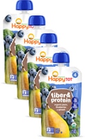 Happy Tot Organic Fiber & Protein Puree 2+ Years Pears Blueberries & Spinach