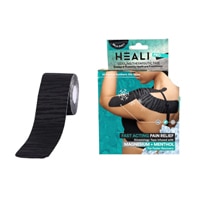 Heali Precut Synthetic Silk Kinesiology Tape For Athletes With Magnesium & Menthol - Black Zebra