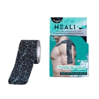 Heali Precut Synthetic Silk Kinesiology Tape For Athletes With Magnesium & Menthol - Blue Splatter