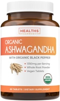 Healths Harmony Organic Ashwagandha with Organic Black Pepper