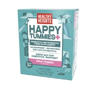Healthy Heights Happy Tummies Prebiotic Probiotic + Protein Fiber Supplement Fruit Punch