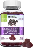 Herbion Naturals - Elderberry Gummies with Vitamin C & Zinc Raspberry