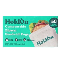 HoldOn Compostable Sandwich Zipseal Bags