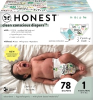 Honest Clean Conscious Diapers Above It All + Barnyard Babies 78 Diapers