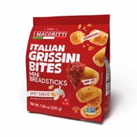 I Macoritti Italian Grissini Bites Spicy Garlic with Garlic Oil and Chili Pepper