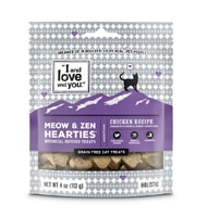 I and Love and You Cat Treats Meow and Zen Hearties Chicken