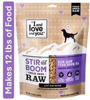 I and Love and You Dog Food Raw Freeze-Dried Makes 12 lbs Turkey