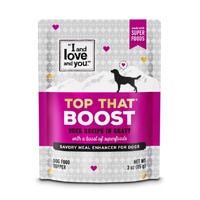 I and Love and You Dog Food Topper Boost Duck Recipe in Gravy