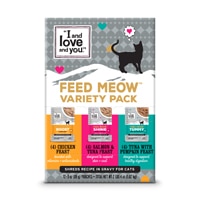 I and Love and You Feed Meow Shreds Wet Cat Food Variety Pack Chicken Salmon Tuna