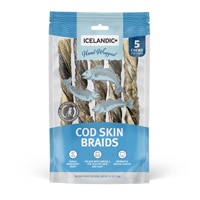 Icelandic+ Dog Chew Cod Skin Braid 7" Hand Wrapped