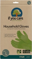 If You Care Household Gloves Natural Rubber Green 1 Pair - Large