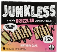 Junkless Chewy Granola Bars Drizzled Birthday Cake