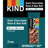 KIND Gluten Free Healthy Snack Bars Dark Chocolate Nuts & Sea Salt