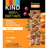 KIND Seeds Fruit & Nuts Snack Protein Bar Gluten Free Orange Cranberry Pumpkin Seed