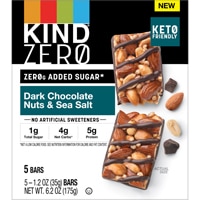 KIND ZEROg Added Sugar Bars Dark Chocolate Nuts & Sea Salt