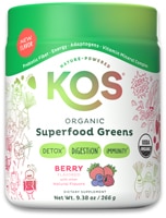 KOS Organic Superfood Greens Powder Mix for Detox-Digestion-Immunity - 28 Servings Berry