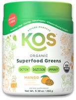 KOS Organic Superfood Greens Powder Mix for Detox-Digestion-Immunity - 28 Servings Mango