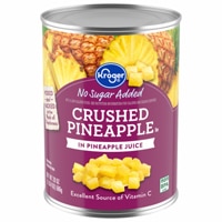 Kroger Canned Crushed Pineapple in Pineapple Juice No Sugar Added