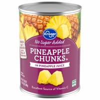 Kroger Canned Pineapple Chunks No Sugar Added in Pineapple Juice