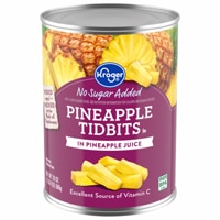 Kroger Canned Pineapple Tidbits No Sugar Added in Pineapple Juice