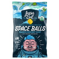 LesserEvil Corn Puffs Organic Gluten Free Space Balls Ranch Rocket Ship