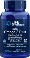 Life Extension Super Omega-3 Plus EPA-DHA Fish Oil- Sesame Lignans - Olive Extract - Krill & Astaxanthin