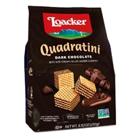 Loacker Quadratini Wafer Cookies Bite Sized Non GMO Crème Filled Dark Chocolate