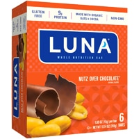 Luna Gluten Free Whole Nutrition Bars Nutz Over Chocolate