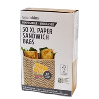 Lunchskins XL Paper Sandwich Bags Compostable Unbleached Chevron