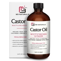 M3 Naturals 100% Cold Pressed Castor Oil in a Glass Bottle
