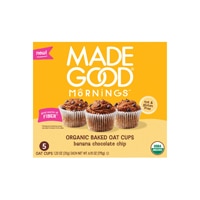 MadeGood Organic Mornings Baked Oat Cups Banana Chocolate Chip