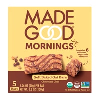 MadeGood Organic Mornings Soft Baked Oat Bars Chocolate Chip