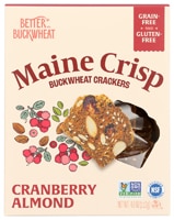 Maine Crisp Buckwheat Crackers Gluten Free Grain Free Cranberry Almond