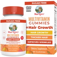 MaryRuth's Multivitamin + Hairgrowth Gummies Sugar Free Peach Mango
