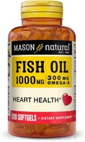 Mason Natural Fish Oil 1000 mg with 300 mg Omega-3 Support Heart Health
