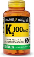 Mason Natural Vitamin K2 100 mcg with Calcium Supports Bone Health