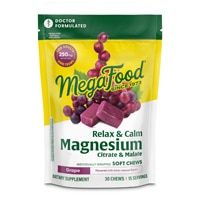 MegaFood Relax + Calm Magnesium Soft Chews - Magnesium Citrate & Malate Grape