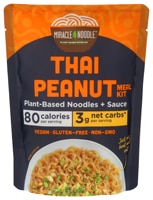 Miracle Noodle Gluten Free Vegan Keto Meal + Plant Based Noodles Thai Peanut
