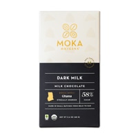 Moka Origins Ghana Chocolate Bar Organic Ethically Sourced 58% Cacao Milk Chocolate Dark Milk