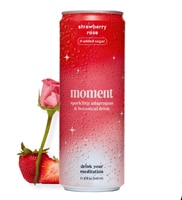 Moment Sparkling Adaptogens & Botanical Drink Strawberry Rose